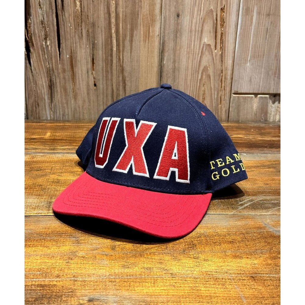 UXA Team Gold Navy & Red Snapback Hat Made In USA